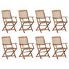 Maison Exclusive - Chaises pliantes avec coussins, 8 pièces, en bois d'acacia massif