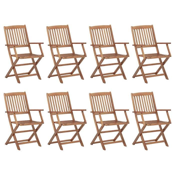 Maison Exclusive - Chaises pliantes avec coussins, 8 pièces, en bois d'acacia massif