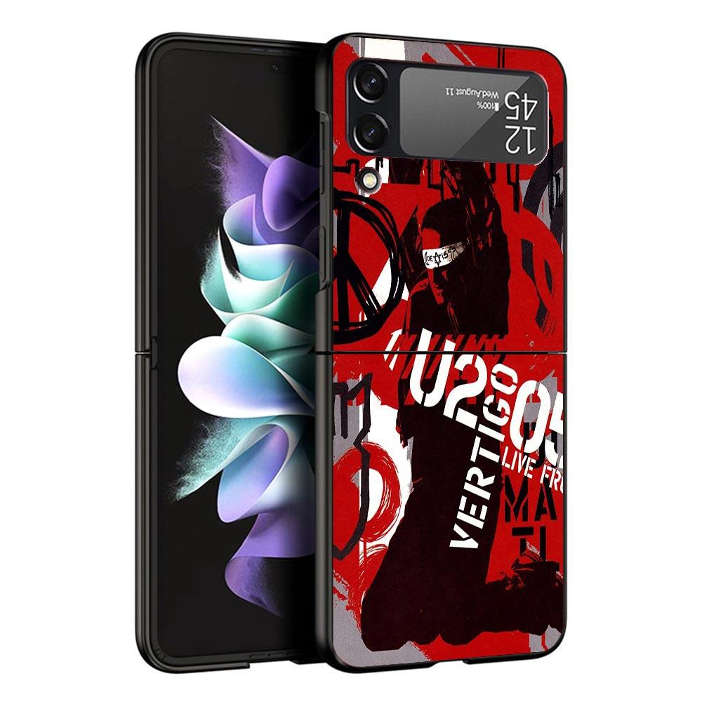 Band U-U2 Rock Black Phone Case For Samsung ZFlip7 ZFlip6 ZFlip5 ZFlip4 ZFlip3 5G Hard Protective Galaxy Z Flip 3 4 5 6 7