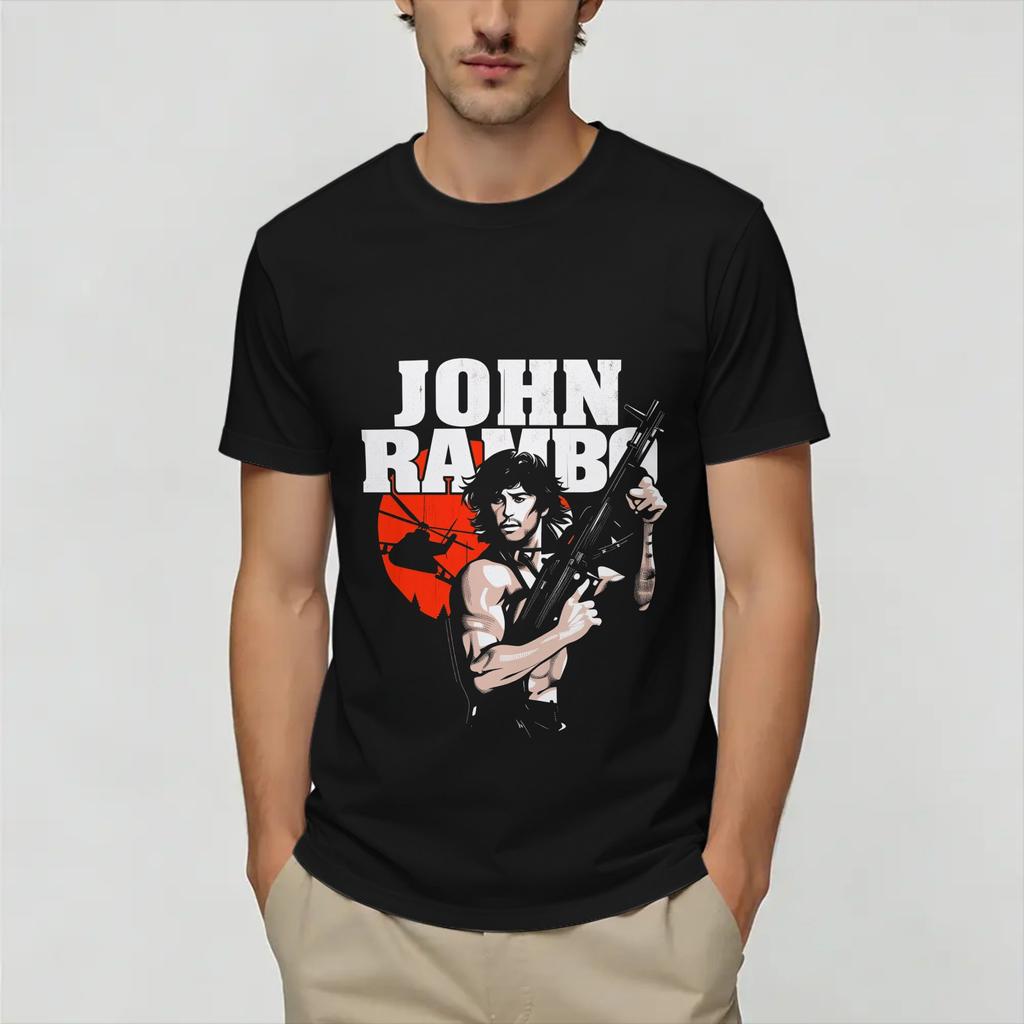 John Rambos Unisexs T Shirt Amazing Tee Shirt Short Sleeve Round Collar Tshirts 100 Cotton Graphic Clothes