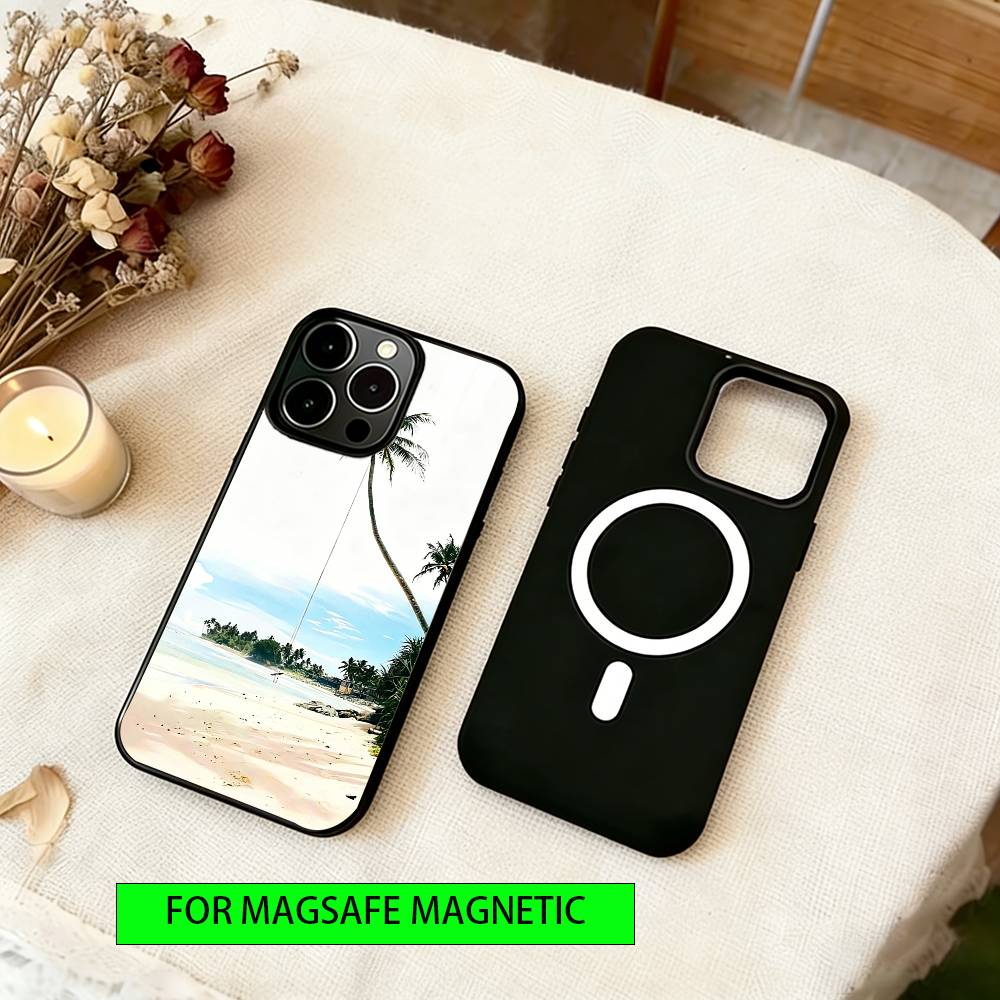 Чехол для телефона с кокосовой пальмой для iPhone 17, 16, 15, 14, 13, 12, 11 Plus, Pro, магнитный с Magsafe, беспроводная зарядка