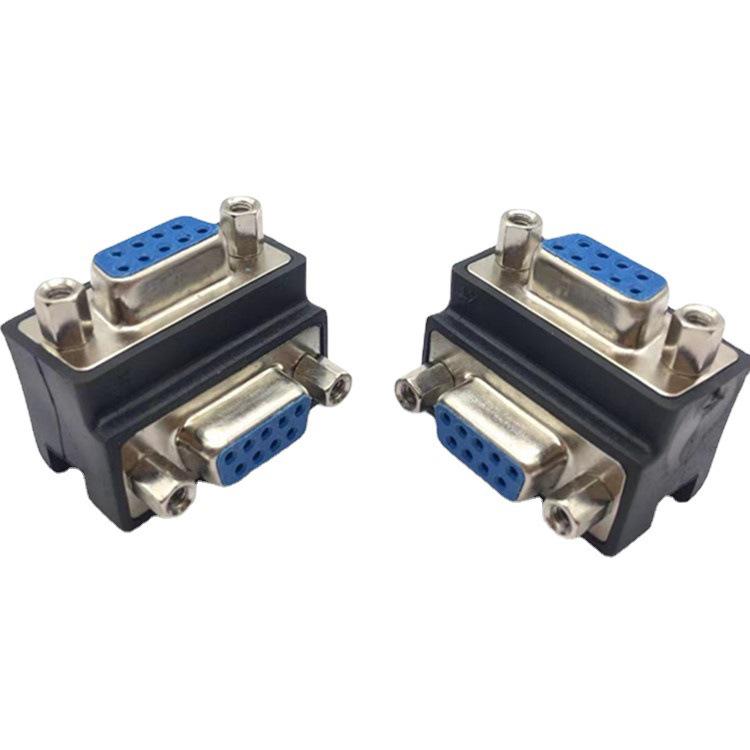 RS232 DB9P Последовательный порт 9-контактный female-to-female Угловой адаптер 90°
