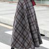 Tooxika: женская юбка средней длины, шерстяная длинная юбка, высокая талия, универсальный клетчатый узор, большой подол, длинная юбка-трапеция