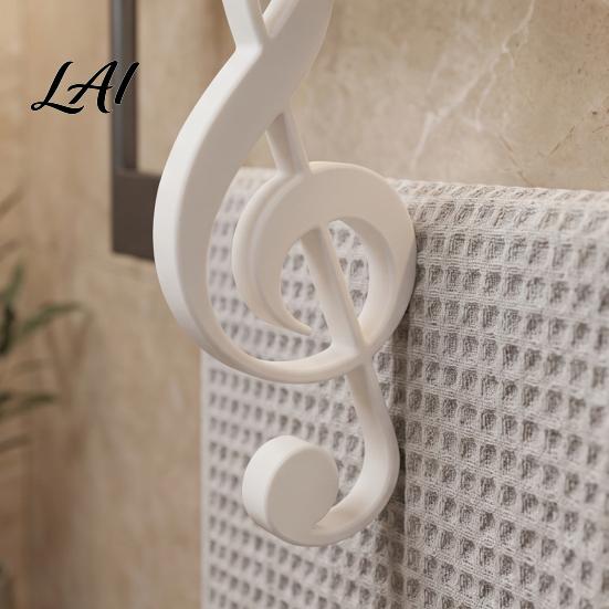PETG Wall Ornament 3D Printed Music Note Hanging Hook for Home Decor Creative Scarf Storage Hanger Bags Keys and Scarves No Drilling Crossbar