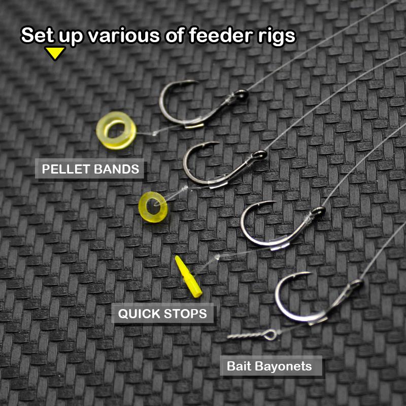 300 шт./кор. Аксессуары для ловли карпа, рукав для крючка-фидера, рукав с малым калибром, подходящий для крючка-фидера 6, 8, 10, 12 для рыболовных снастей