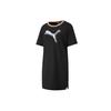Celebration Color Block Logo Print Casual Comfortable Breathable Round Neck Short Sleeve Dress Women Dresses Black 585049-01