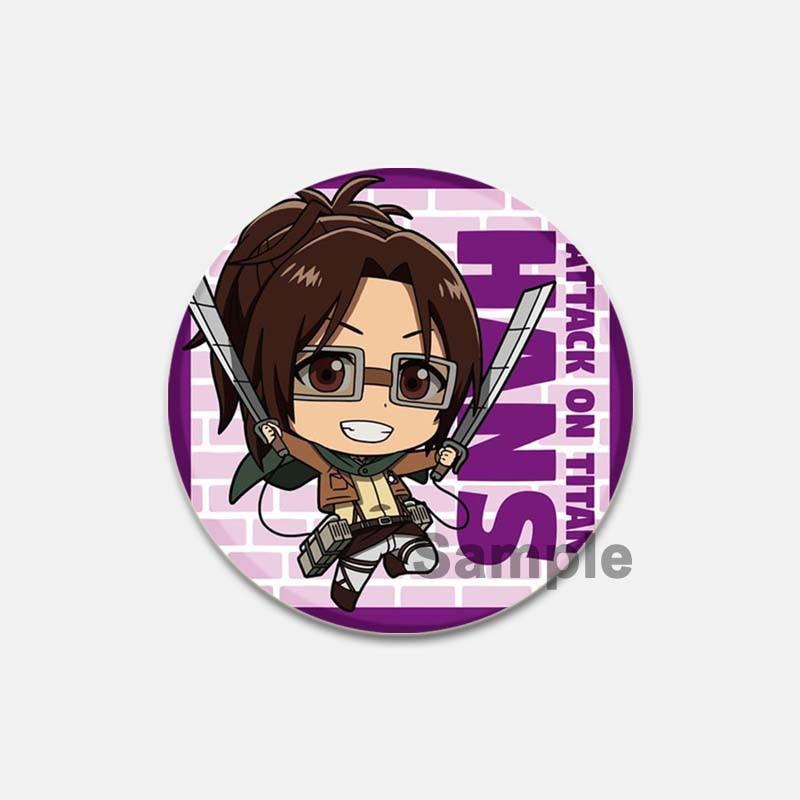 58 мм модные ювелирные аксессуары, значок «Атака Титанов», аниме-фигурка, Леви Микаса, булавки для лацканов, мультяшная косплей, одежда, сумка, броши, подарки