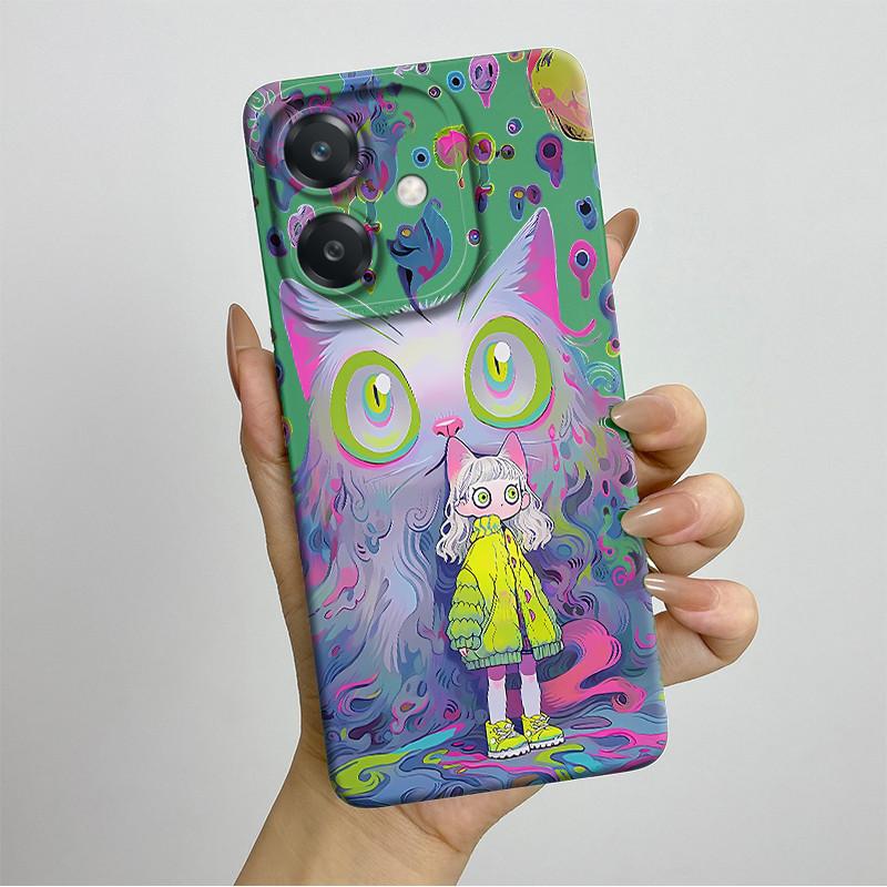 For OPPO A3 4G Phone Case A40 A40m CPH2669 CPH3669 Soft Silicone Sweet Painted Funda Coque Cartoon Printed Protective Back Cover
