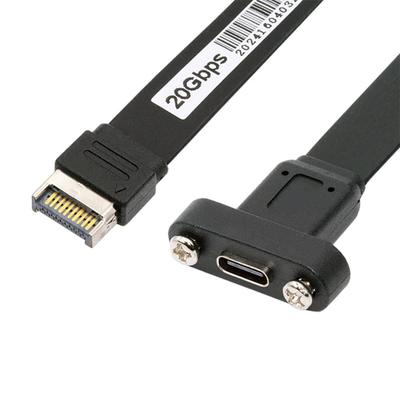 NFHK USB IDC Header передней панели на удлинитель с разъемом мама, с винтами для крепления на панель, 3.2, 20-контактный, тип E USB-C, кабель Type-C, 20 Гбит/с,
