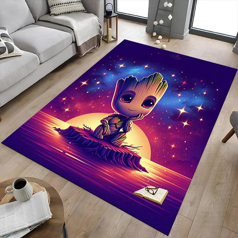 Baby Groot Space Carpet For Playroom Bedroom Living Room Sofa Home Decorkids Game Area Rug Nonslip Floor Mat