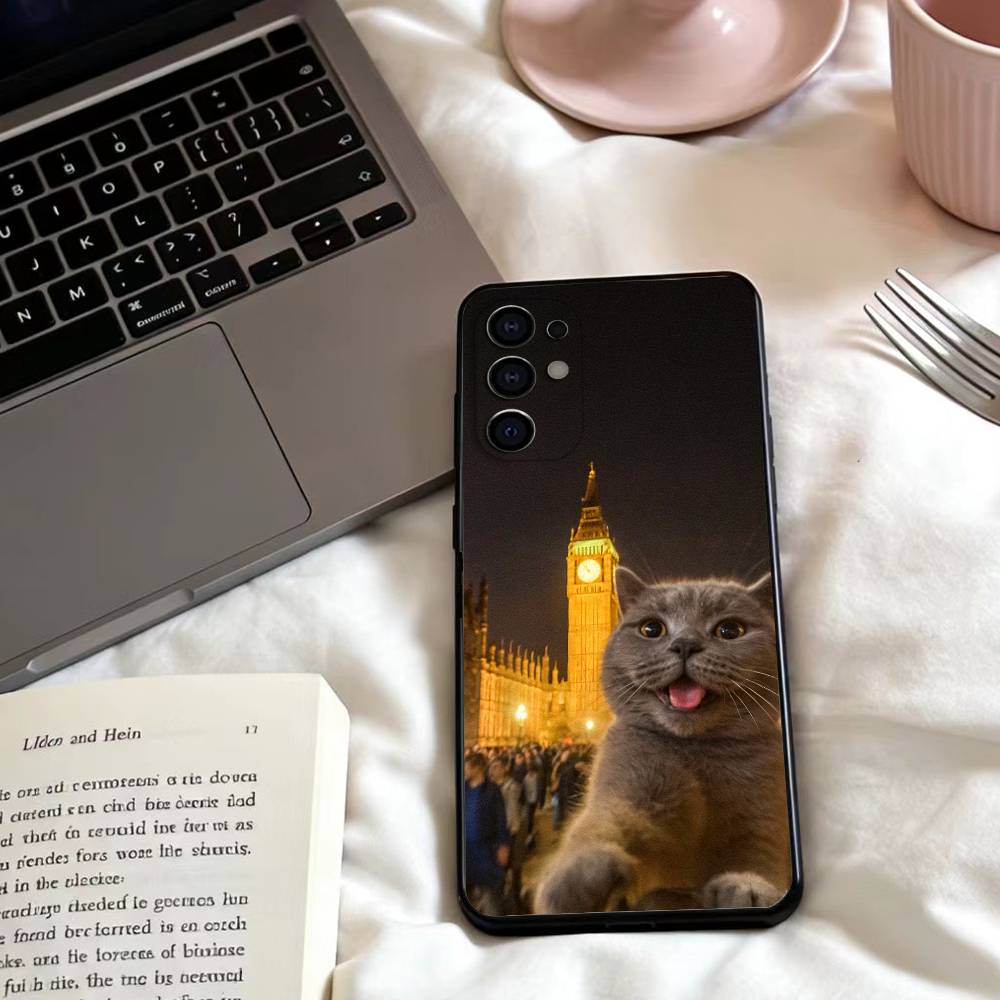 Чехол для телефона с рисунком 'пара любовь' для Samsung S25,24,23,22,30,21,10,9,Ultra,Plus,Lite,FE,4,5 G Мягкий Черный Чехол