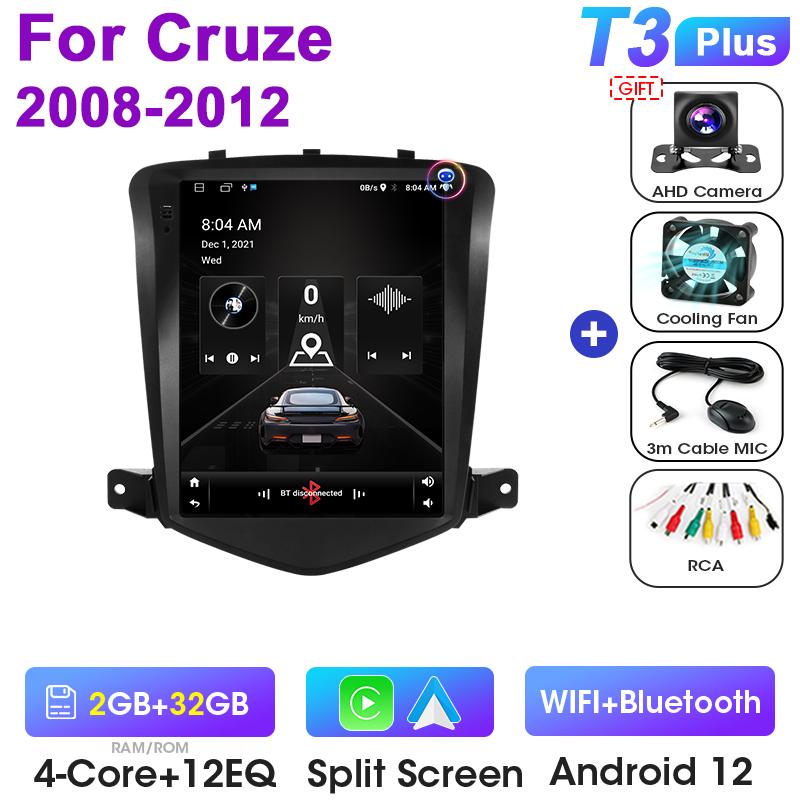 9,7" 2 Din Android 12 автомобильный радиоприемник для Chevrolet Cruze J300 2008 - 2012 мультимедийный видеоплеер GPS 4G Carplay Auto Stereo RDS DSP
