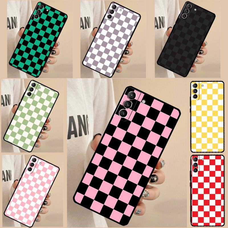Checkerboard Checkered Board Funda For Samsung Galaxy S22 Ultra S21 FE S20 FE S8 S9 S10 Plus Note 10 20 S23 Ultra Case