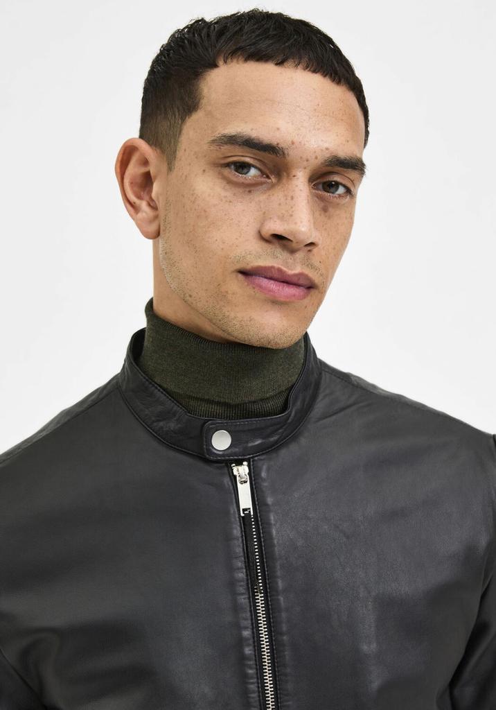 Демисезонная куртка Selected Archive Classic leather Jacket (16085745) black