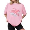 Women's Casual Printed T-Shirt Round Neck Pullover Short Sleeve Top
