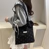 Korean Ins Pleated Ruffle Edge Handbag Bag Sweet and Cute Chiffon Shoulder Bag Women's Large-capacity Tote Bag