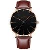 Men's Minimalist Quartz Watch Big Dial Luminous Needle Business Watch for Business Meeting Dating