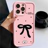 Мягкий противоударный чехол TPU с бантом для iPhone 16 Pro Max 15 Pro 14 13 12 11 XR XS Little Love Hearts, матовый защитный бампер для линз
