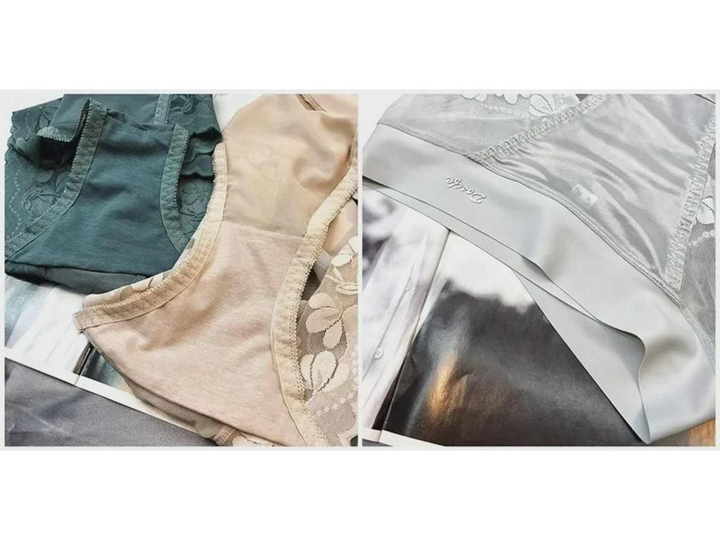 Трусики-стринги из атласного кружева премиум-класса с высокой талией, дышащей сеткой и поддержкой бедер для женщин