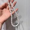 Ожерелье с жемчугом из пресной воды в форме рисового зерна, жемчуг крупного размера, персонализированная цепочка на ключицу, простое универсальное ожерелье