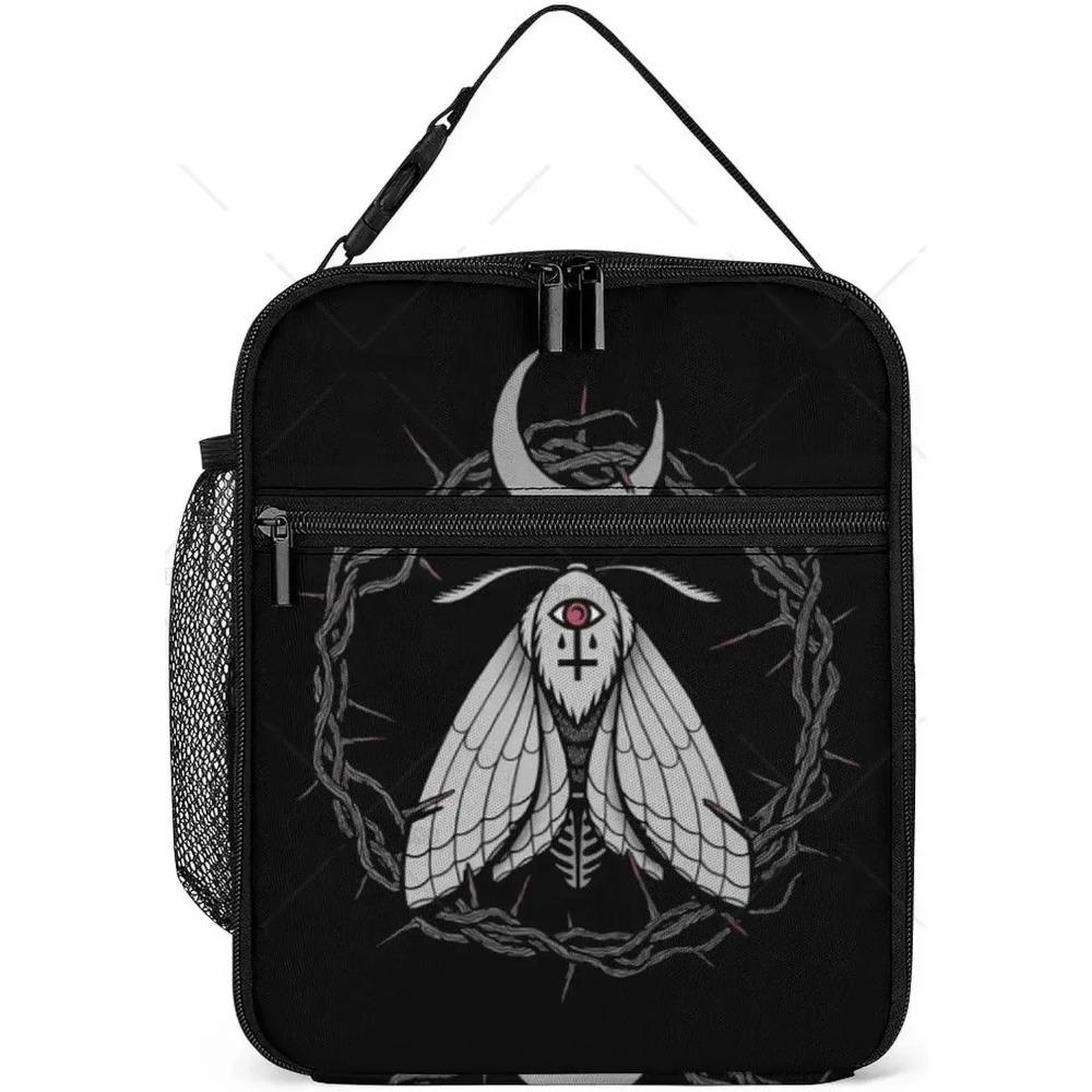 Черная Моль Луна Изолированная Сумка Для Обеда Многоразовый Высококачественный Ланч-бокс Для Работы Школы Офиса Дорожная Сумка-тоут для Женщин и Мужчин