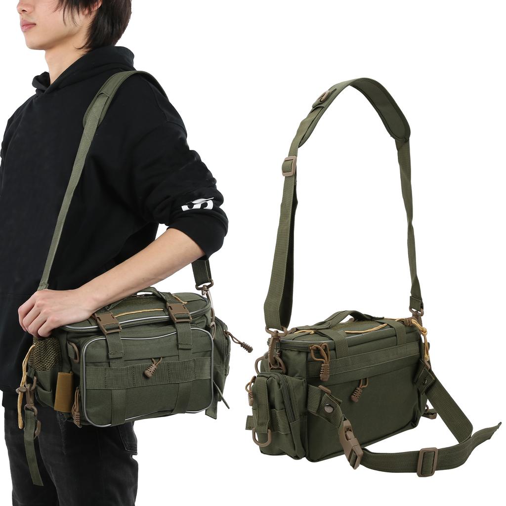 Многофункциональная водонепроницаемая рыболовная сумка из полиэстера, формованный композитный органайзер для инструментов, сумка для инструментов, армейский зеленый