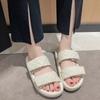 Fashion 2024 New Summer Women Beach Outside Platform Slippers Med Heel Casual Hook Loop Non-slip Outdoor Slide Shoe