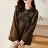 Sweatshirt for Women Cotton Oversize Hooded Fleece Thickened Loose Round Neck Casual Pullover Long Sleeve Top Sweatshirt