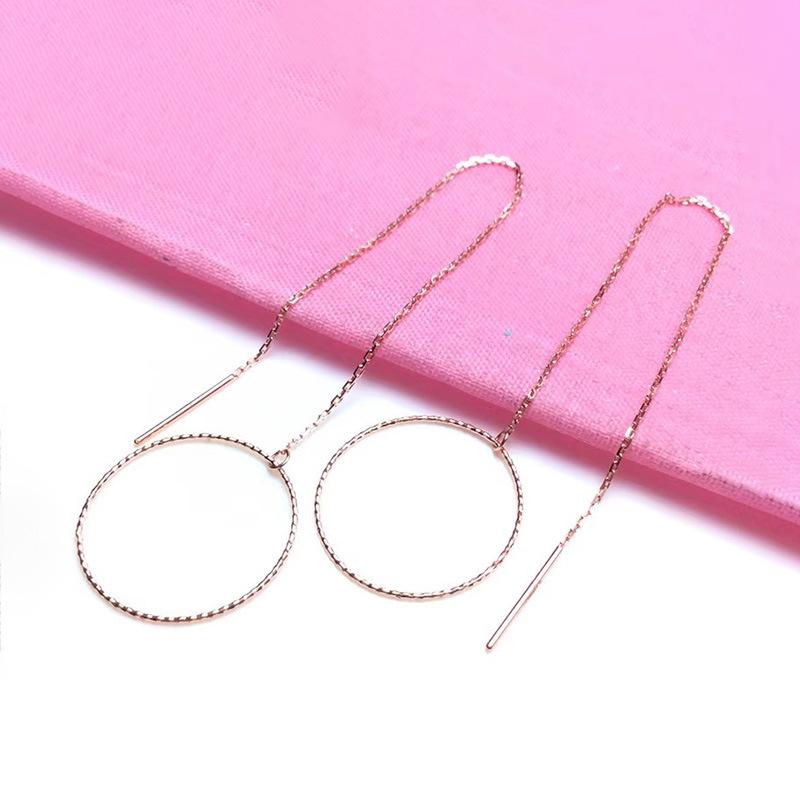 Exquisite Russian 585 Purple Gold Fashion Versatile Large Circle Earphone Women'S Foreign Gas Plated Rose Gold Earphone Women'S