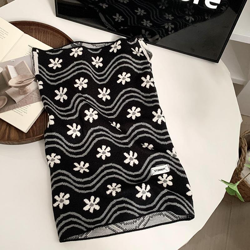 Leopard Neckerchief for Autumn Winter Windproof Old Proof Fashion Scarf Imitation Cashmere Leopard Print Versatile Neck Cover