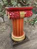 Hand Painted Wooden Chowki Pedestal Table | Indian Folk Art Statue Stand