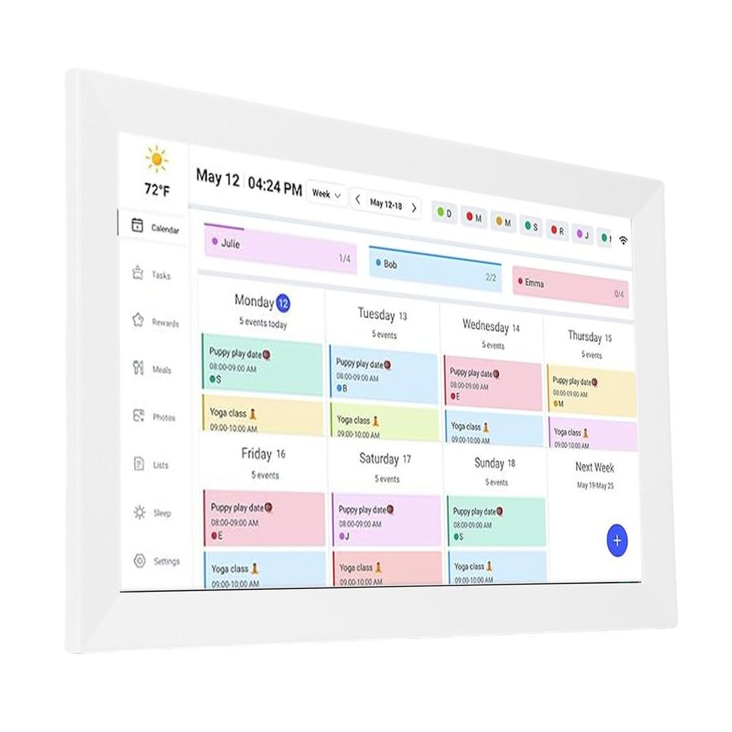 15,6-дюймовый умный цифровой календарь-планировщик с сенсорным экраном, настенное/настольное крепление, семейная таблица обязанностей, WiFi, интерактивный дисплей, управление через приложение