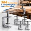 Sliding RodType Square Clamp 304 Stainless Steel Fixed Holder Clip C-clamp  Hardware Fasteners