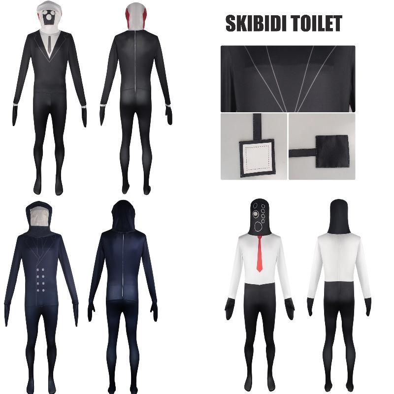 Хэллоуин Игра Скибиди Туалет Косплей Костюм Комбинезон Унисекс Хлопок Разные Размеры