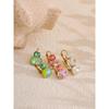 Eetit Fashion Crystal Candy Stud Earrings French Hoops Trendy White Green Pink Y2K Summer Jewelry for Women 18k PVD Plated