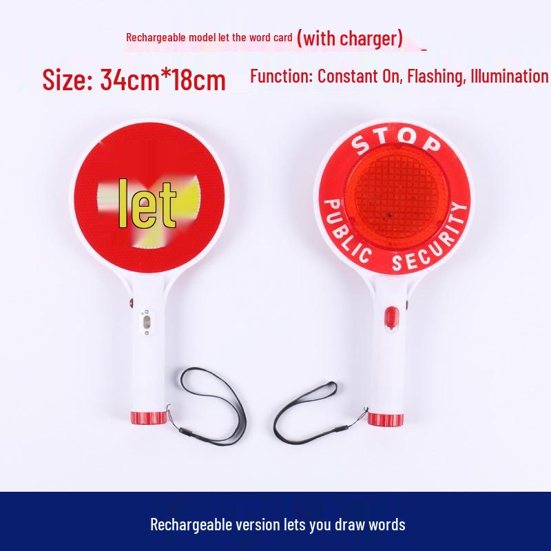 Перезаряжаемый светодиодный жезл регулировщика с аварийным свистком и мигающим стробоскопом