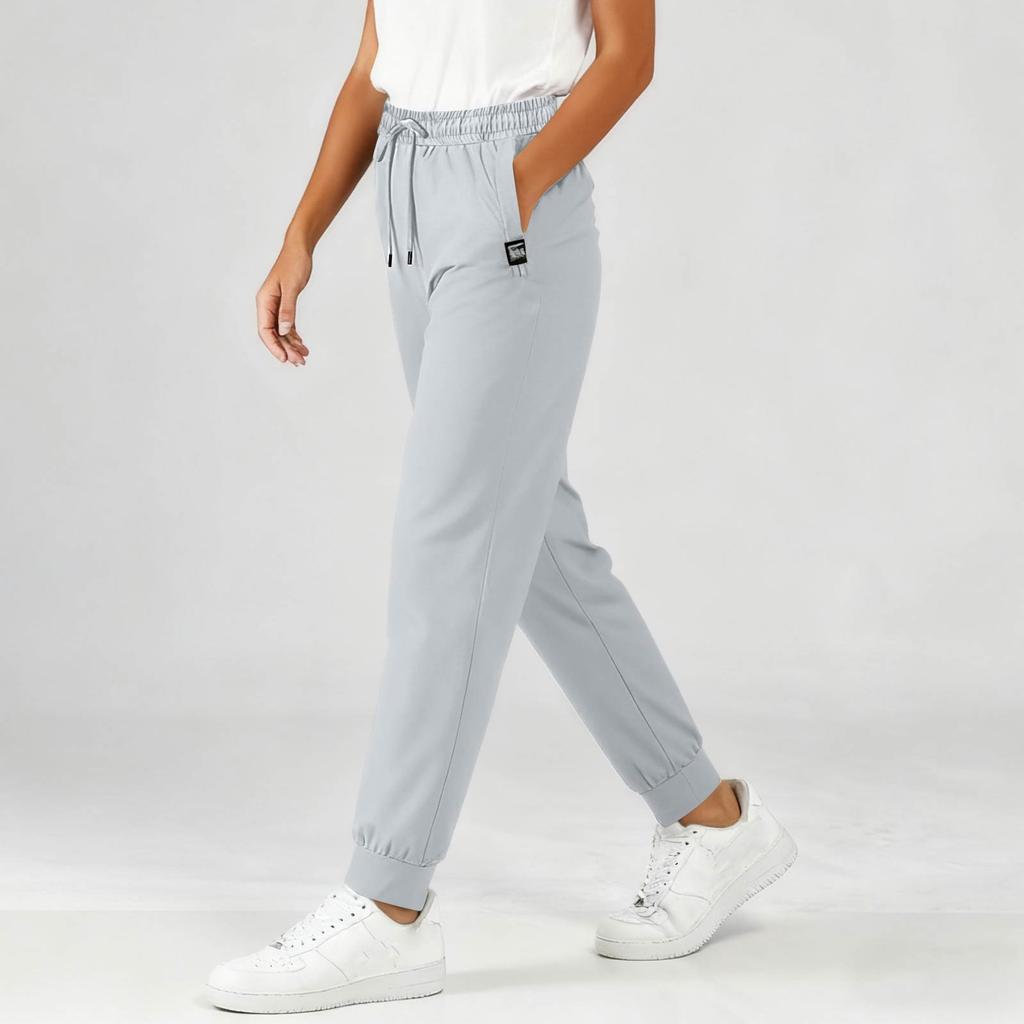 Women's Casual Pants High-waisted Belted Jogging Pants With Pockets