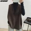 2022 Plus Size Sweaters Autumn Wool Coat V-Neck Casual Women Solid Sleeveless Basic Vest Clothing Big 2022 New Grey