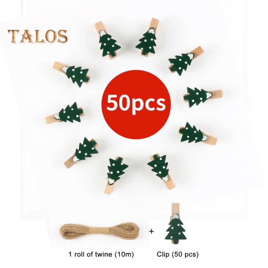 50 шт. деревянных зажимов, мини-прищепок, маленьких, изысканных, с рисунком снежинок, деревянных зажимов для подвешивания рождественских открыток, фотографий, поделок, красных, зеленых, крошечных зажимов с