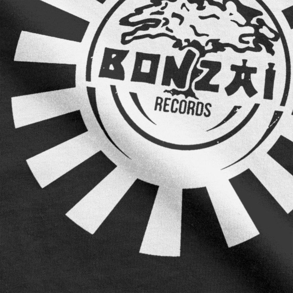 Футболки мужские Bonzai Records, смешные футболки с коротким рукавом и круглым вырезом, из чистого хлопка, одежда больших размеров