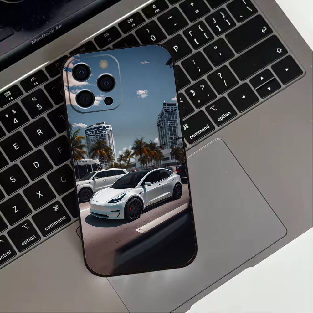 COOL Car Mo-del Y Phone Case For iPhone 17,16,15,14,13,12,11 Plus,Pro Max,XS,Soft Silicone Black Cover