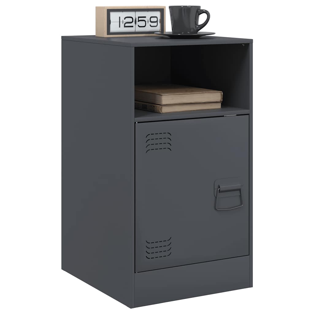 Vidaxl Szafka Nocna, Antracytowa, 34,5X39X62 Cm, Stal