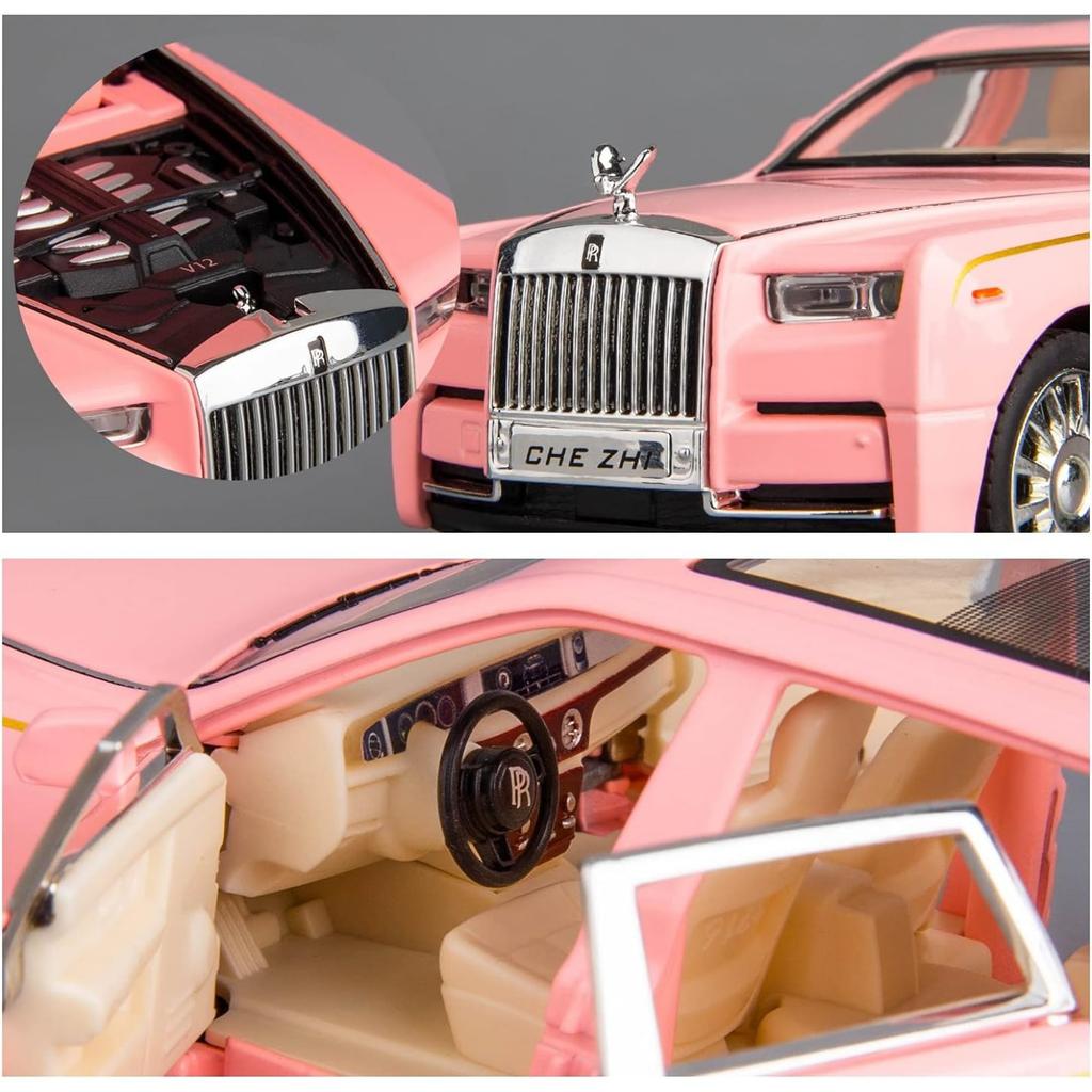1/32 масштабная модель автомобиля Rolls-Royce Phantom, игрушечный автомобиль из цинкового сплава со звуком и светом для детей, подарок для мальчиков и девочек