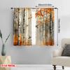 2pcs,2D Plane Printing Curtain Popular Autumn Symphony Versatile Polyester Fabric (without Rod) Holiday Use for Living Room,