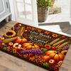 1pc 2D FLAT Flannel Abundant Pumpkin Sunflower Thanksgiving Door Mat, Soft Non-Slip Carpet, Machine Washable And Fade-Resistant, Suitable for Living R
