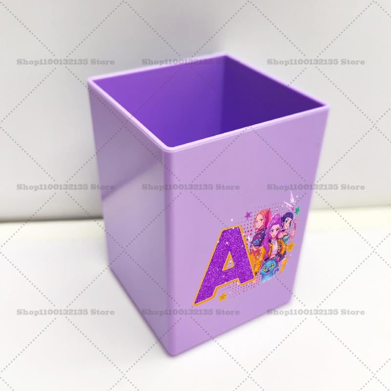 Kpop Demon Hunters Pen Holder Cartoon Anime Pattern Print Office Desk Accessories Boy Girl Stationery Pencil Organize Home Gift