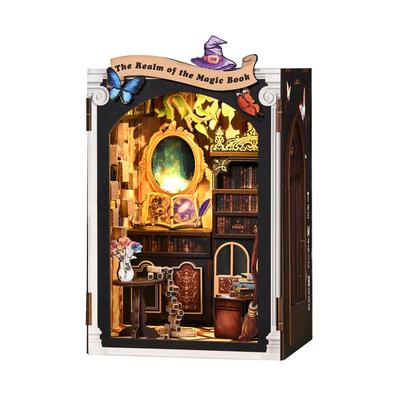 CRESYMME Миниатюрный кукольный домик Кит для бук-нука, Деревянный DIY 3D Хобби Ручная работа (Книга заклинаний-зеркало)