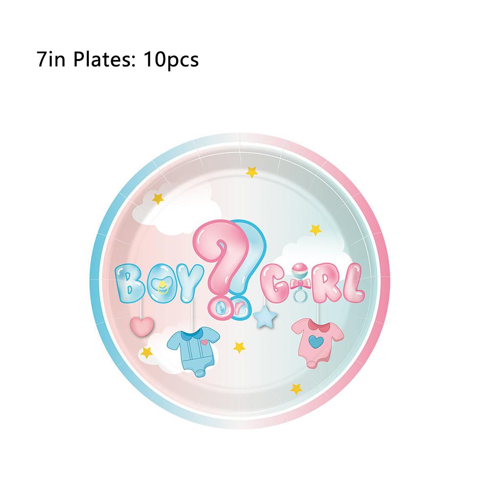 51 шт. принадлежности для вечеринки с указанием пола ребенка с тарелками, чашками, салфетками и скатертью