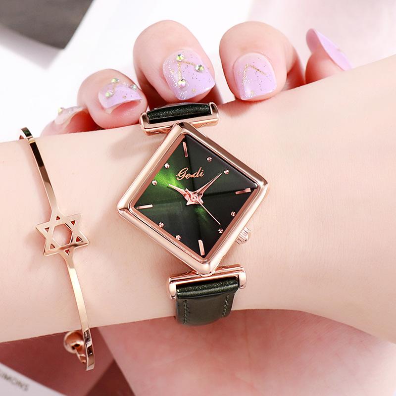 GEDI Ladies' Watch Rhombus Dial Women's Wristwatch Casual Fashion Style Fashion Calendar Quartz Watch