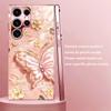 Pink Glitter Butterfly Fashion phone case s26 ultra case quad lock glass for Samsung Galaxy S26 S25 S24 S23 S22 FE Ultra Pl